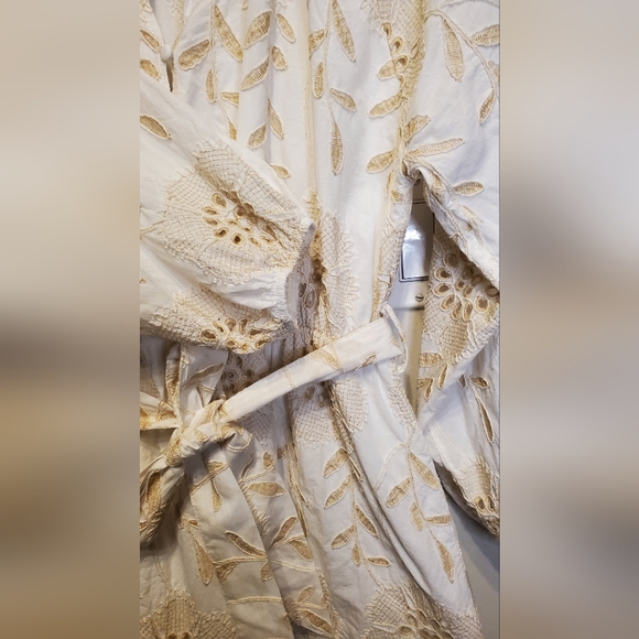 285. LINEA MODA White Sand Embroidered Mini Dress - Picture 7 of 8